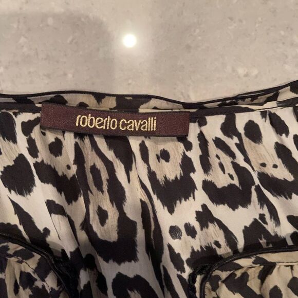 Roberto Cavalli Silk Peasant Blouse Size IT44 US 8-10 Never Worn - Picture 7 of 9